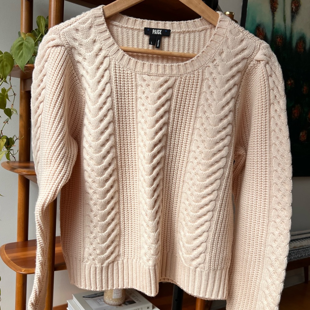 Paige Women’ Cream Sweater, Size Large